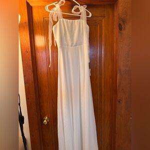 Tie strap floor length dress